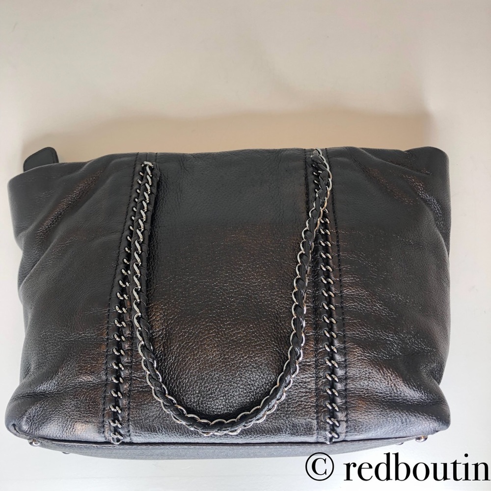 ♥️SOLDLuxe Ligne CC Chain Tote Black Shoulder Bag - Picture 2 of 8
